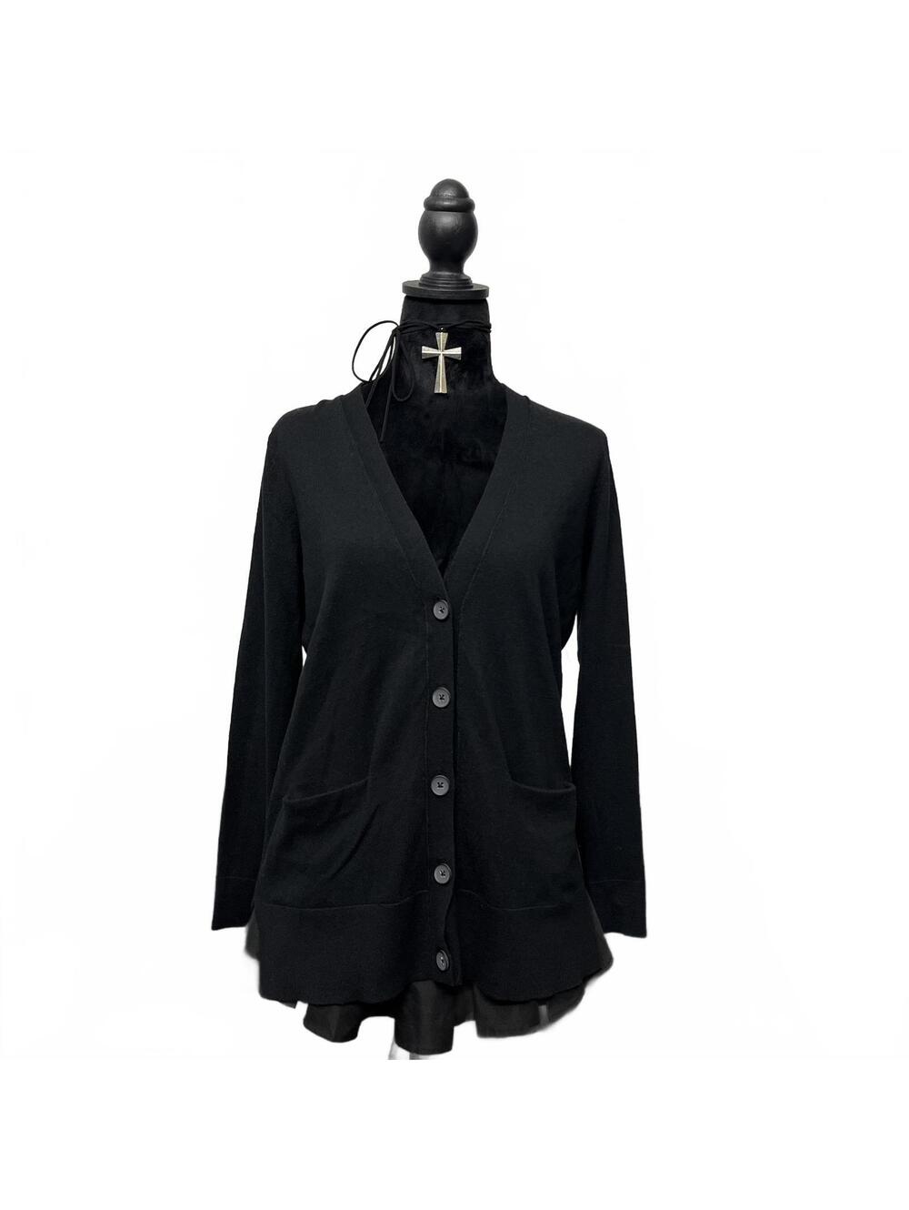 Old Navy Sz S Black V Neck Buttoned Cardigan With Pockets Coquette Twilight Core